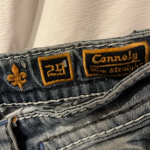 Mens straight leg rock revival jeans